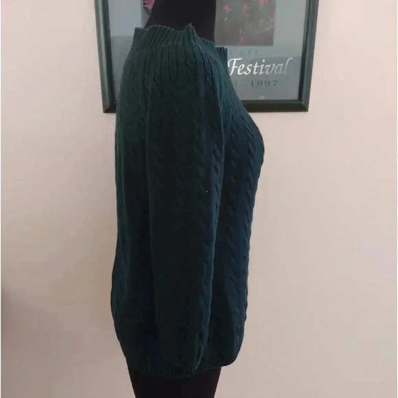 Talbots Dark Green Cable Knit Sweater Women's Small - Picture 8 of 12